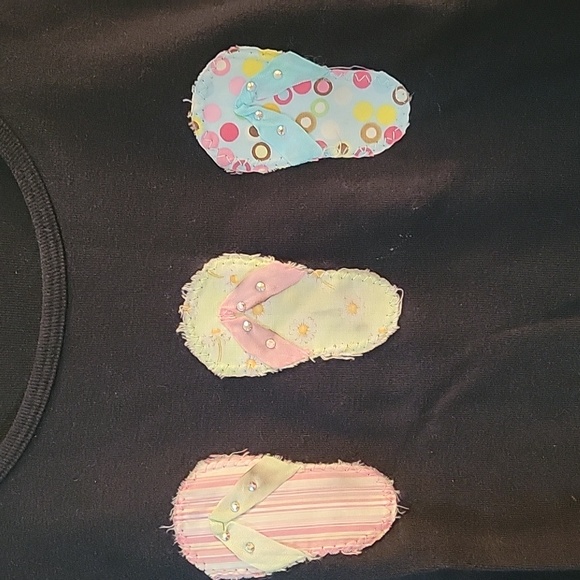 Chalet Cotton Black Shirt with Flip-Flop Design Medium - Picture 2 of 5